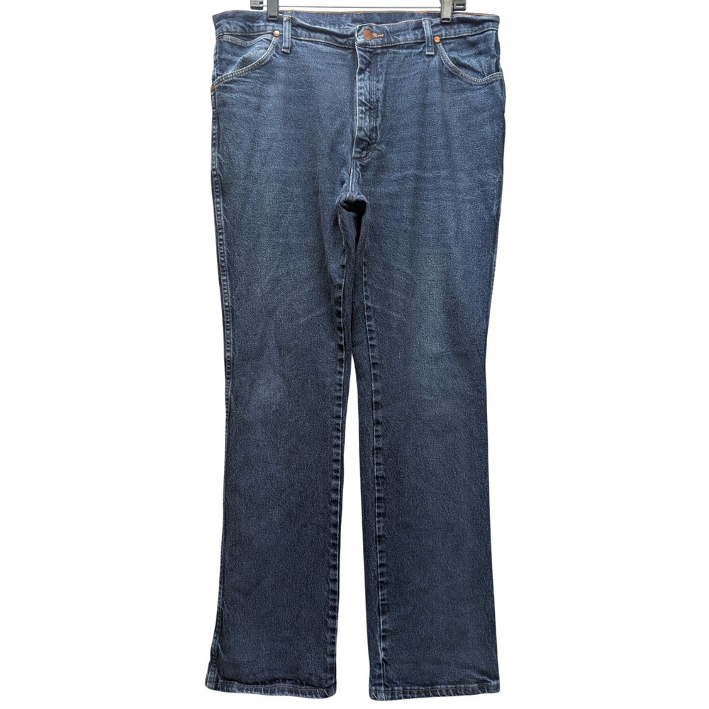 Wrangler 947STR Jeans Mens 38x34 Blue‎ Slim Fit Cowboy Cut Straight Leg